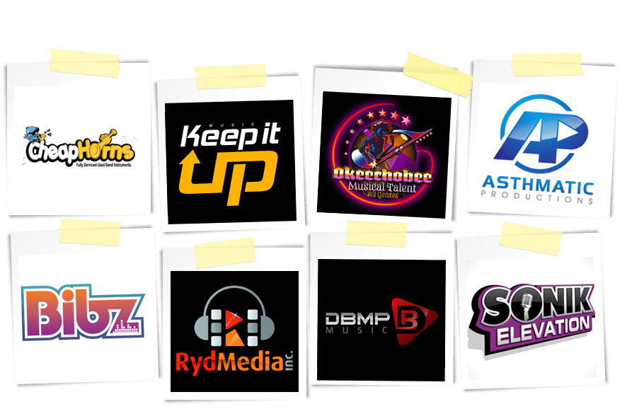 media and music logos
