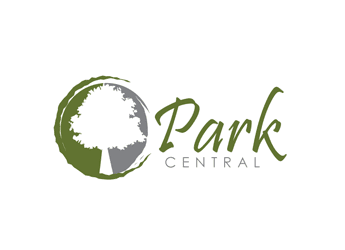 tree in two color circle paint brush vector logo for apartment