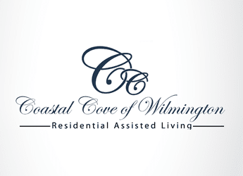 C c letter calligraphy logo design for assisted living center