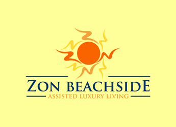 abstract sun rays design for assisted living center logo