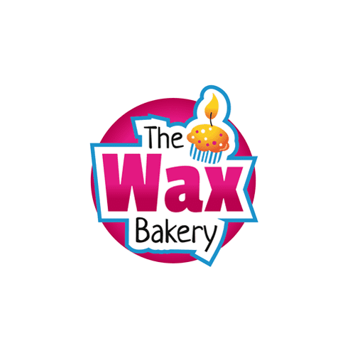 The Wax Bakery logo design with cupcake
