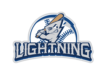 lightening with bat as pitcher in baseball logo