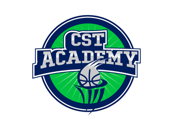 basketball in torchfire CST Academy logo