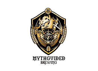 illustrative mythical dragon logo emblem for beverage company