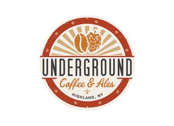 retro illustration of hop and coffee beans beverage company logo