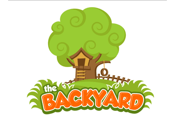 treehouse with backyard children's logo design