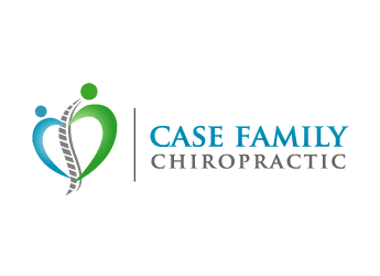 abstract person and heart inn chiropractic logo design