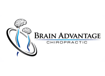 brain and swoosh graphic for chiropractic logo design