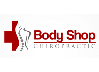 massage, back pain with medical sign chiropractic logo