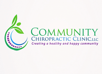 abstract leaves and person with spine health logo