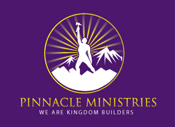 Man with axe on mountain summit icon for christian logo design contest