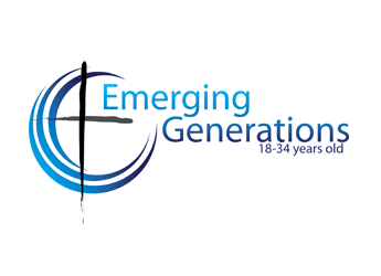 cross on brush stroke circles Christian youth ministry logo