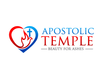 dove and cross in heart logo design for Church