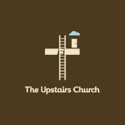 modern ladder and door logo for church
