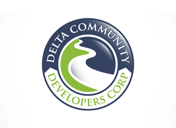 river inside circle emblem for community center