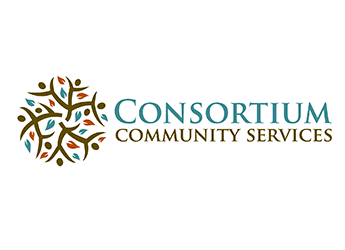 figure tree in circle pattern logo for community service center