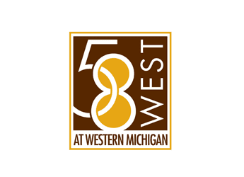 poster style 58 number logo design