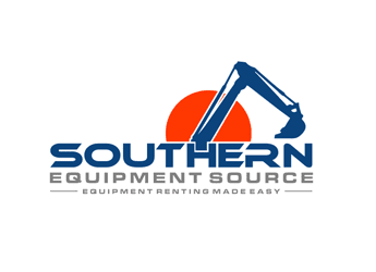 excavator symbol for contractor wordmark logo