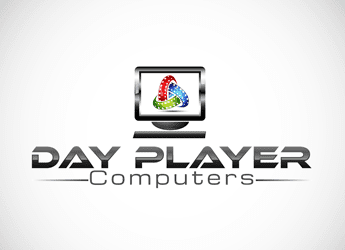 colorful film reels in LCD symbol for electronic business logo