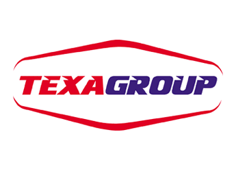 red blue border wordmark for import export company logo