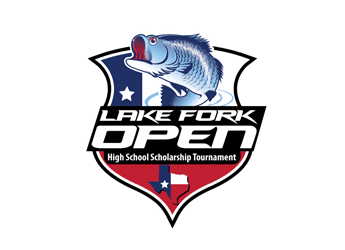 fish in shield with map and flag in fishing logo