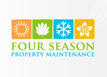 four seasons in squares design for garden landscape logo