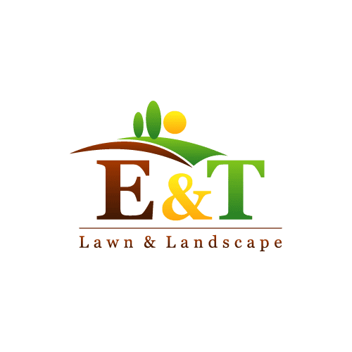 abstract hill with sun landscaping company logo