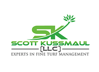 S K swoosh with leaves golf course logo