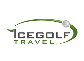 Golf bal moving fast in golf trip Logo