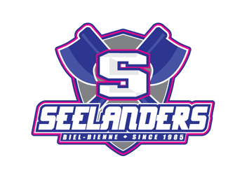 hockey logo with two axes crossed over a shield