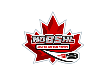 maple leaf with puck in hockey logo