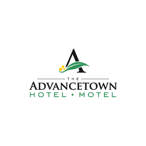 leaf over letter A hotel motel logo