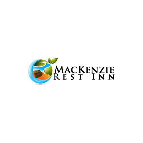 sleeping bear with moon and river inn logo
