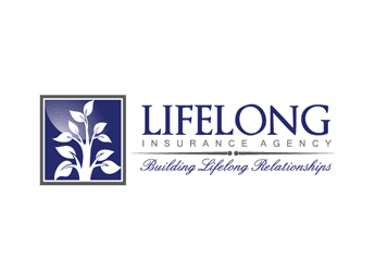 growing tree leaves in square logo design for insurance company