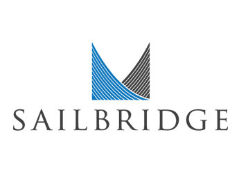 sails forming bridge logo concept for investment company