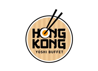 sushi and dim sum with chopsticks icon for Japanese restaurant logo