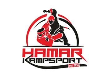 two figures sparring in martial arts logo