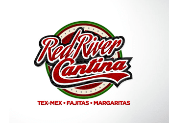 mexican restaurant logo wordmark with Red River cantina