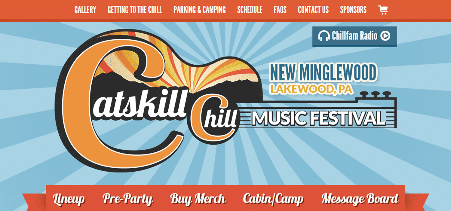 Catskill Chill music festival logo illustration
