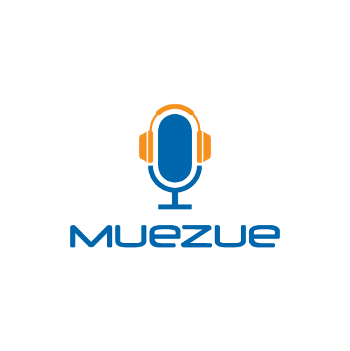 microphone wearing headphone icon music production logo