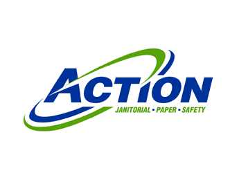 Circle swoosh janitor service logo