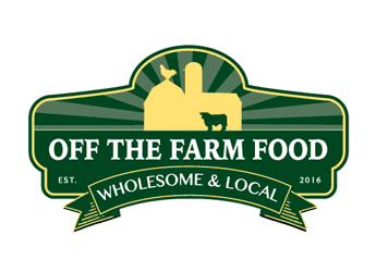 barn cow silhouette with a banner in retro logo