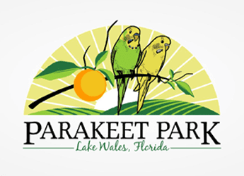 parakeets on branch icon for park logo design contest