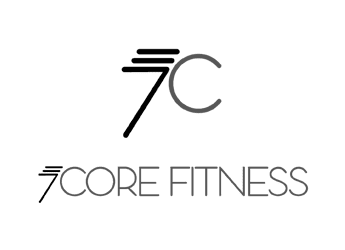 number 7 with letter E or strips in personal training logo