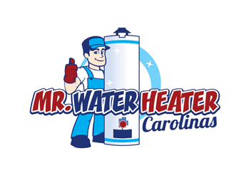 plumber mascot holding heater for logo design contest