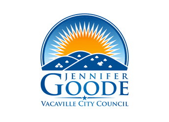 political logo with hills sun inside curved line