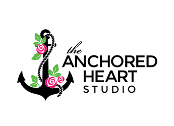 Anchor and flowers printing logo