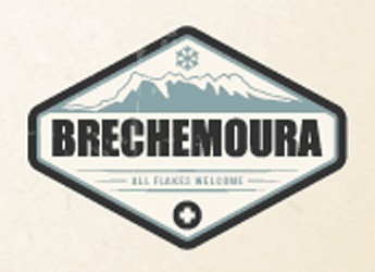 snow mountains retro resort logo