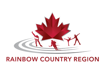Canada ice skating logo with maple leaf, figure skaters and hockey players
