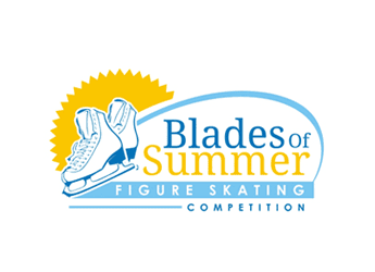 figure skating comptiton logo with sun and skates